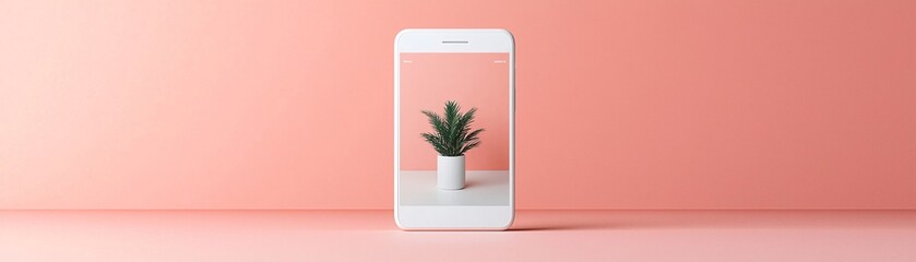 Poster - E-commerce website mockup on a mobile phone with product images, online shopping experience, responsive web design.