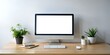 © Ehtisham - Clean and minimalist desktop mockup featuring a modern computer with a blank screen. perfect for showcasing website designs. presentations. or mockups.