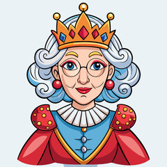 Wall Mural - queen royal woman vector cartoon illustration