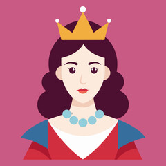 Wall Mural - queen royal woman vector cartoon illustration