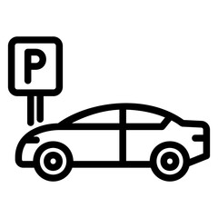 Wall Mural - parking Line Icon