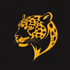 Wall Mural - Yellow and Black Stylized Leopard Head