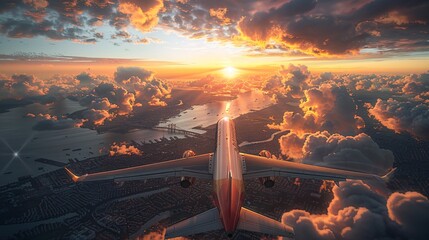 Wall Mural -  Imagine gazing out of the window of an airplane 