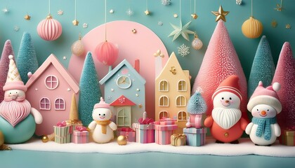 Kawaii Christmas
Cute and colorful Christmas scenes with adorable, oversized holiday characters, pastel colors, and playful settings.