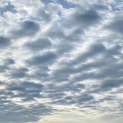 Sticker - A cloudy sky with a light blue background and scattered white clouds.