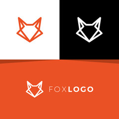 Wall Mural - Fox Line Logo Design. Fox Head Vector Illustration