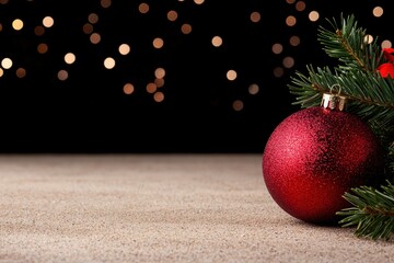 Poster - festive christmas ornament on pine branch