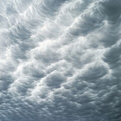 Wall Mural - A dramatic sky with a dense layer of grey and white clouds forming an interesting pattern.