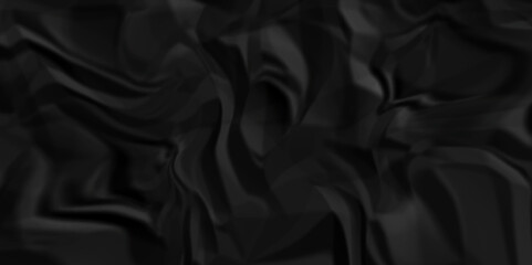 Wall Mural - crumpled texture of dark black wrinkle chaotic paper. old crumple black paper sheet abstract shape background space for text.	
