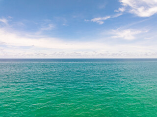 Drone view Beautiful clouds blue sky over sea in high season at Phuket Thailand