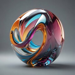 Abstract glass shape, 3d render