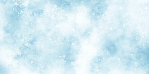 Wall Mural - a winter background with snowflakes and randomized floating bokeh, blue snow background texture, lig