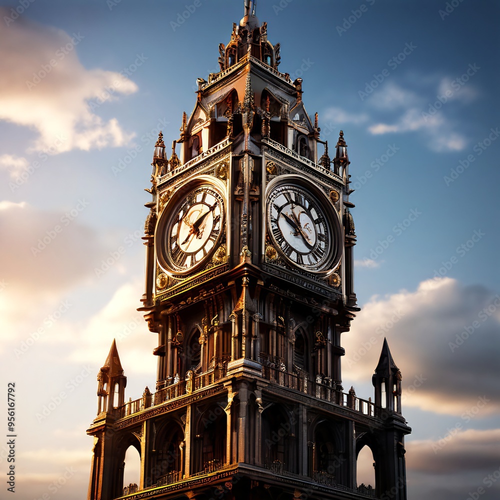 Clock, clock tower, clock design, mechanical, time, luxury watch, gold ...