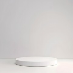 Poster - White Platform on White Background. A white platform sits on a white background, creating a clean and minimalist scene perfect for showcasing products.