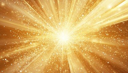 Fototapete - Line art illustration featuring an abstract gold background with a star like explosion effect