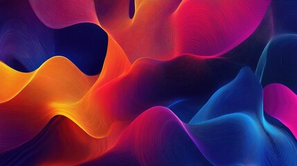Poster - Colorful abstract line art illustration on a vibrant background