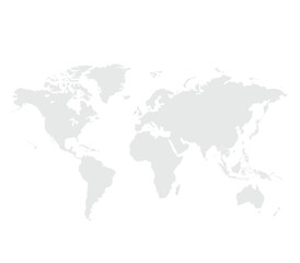  World map.United States, China, Russia, Germany, United Kingdom, Japan, France, India, Brazil, Canada, Italy. Grayscale,isolated on white background