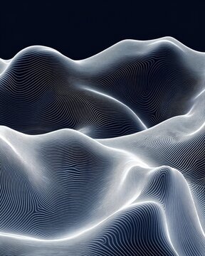 Wavy abstract background in a computer generated line art style