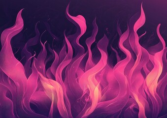Poster - line art depiction of pink flames against a dark backdrop