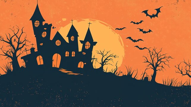 A Halloween party invitation with eerie graphics and details about the event.