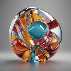 Abstract glass shape, 3d render