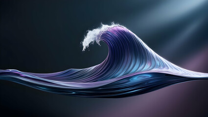 Wall Mural - 3d abstract background of charming water waves