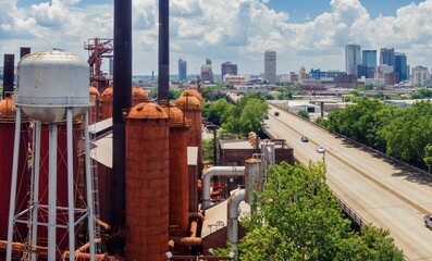 Sloss Furnaces National Historic Landmark in downtown Birmingham, Alabama, United States.