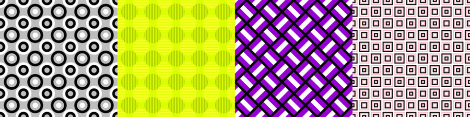 Poster - Seamless geometric threetone pattern set