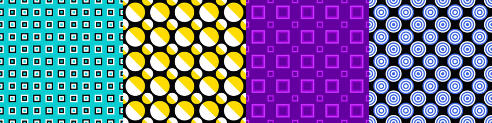 Poster - Seamless geometric threetone pattern set