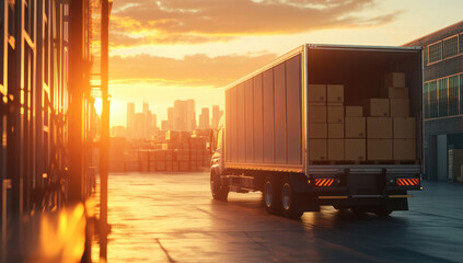 Truck at Sunset.