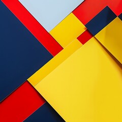 Fototapete - Abstract Colorful Geometric Shapes. A colorful abstract design with geometric shapes arranged in a pattern. The bright colors and minimal design create a visually appealing and modern aesthetic.