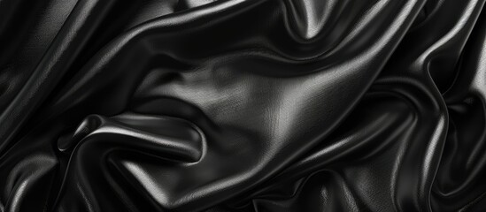 Create a textured background with luxurious black leather and corrugated folds featuring a cow skin texture for a sophisticated copy space image