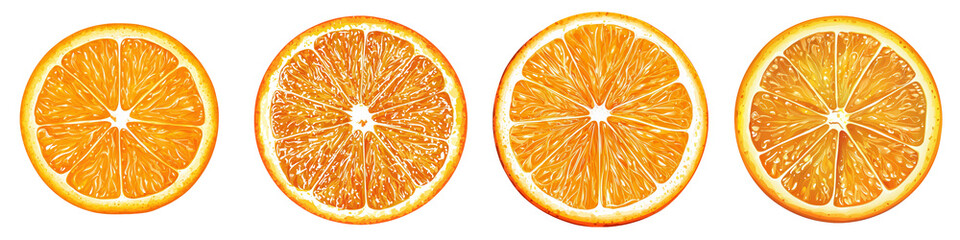 Aufkleber - Orange slice with clipping path, isolated on a white background, full depth of field