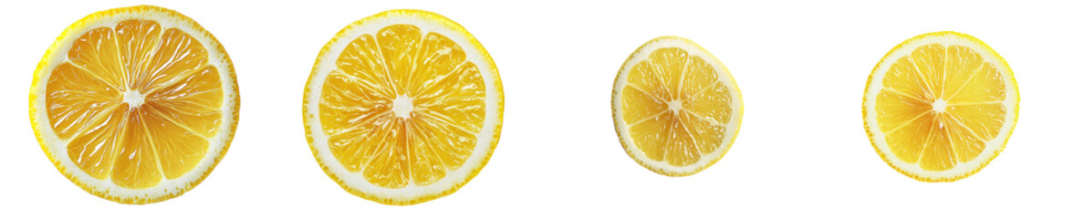 Poster - Slice of lemon isolated on white background with full depth of field.
