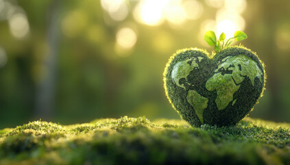 Canvas Print - Green Earth Heart.