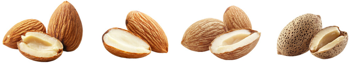 Poster - This is 6312649 almond isolated on a white background with a clipping path and full depth of field.