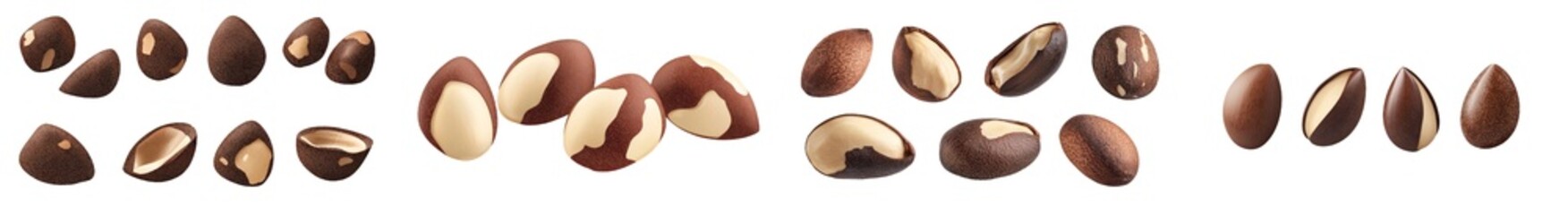 Poster - Full-depth depth of field clipping path, isolated brazil nut on white background