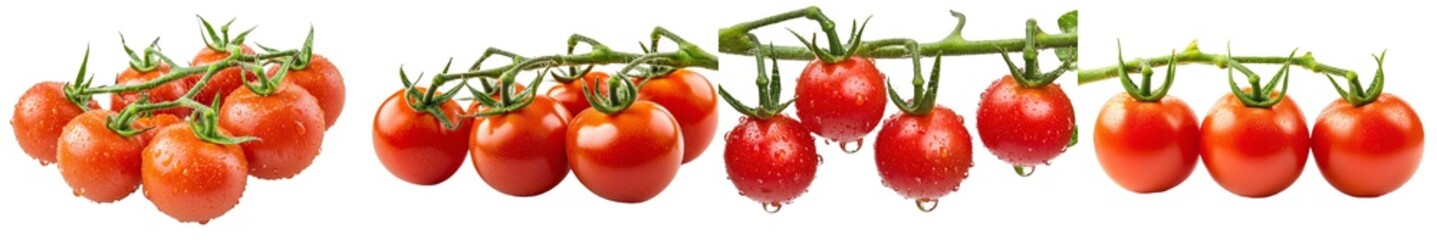 Poster - Clipping path, depth of field, isolated tomato cherry on white background