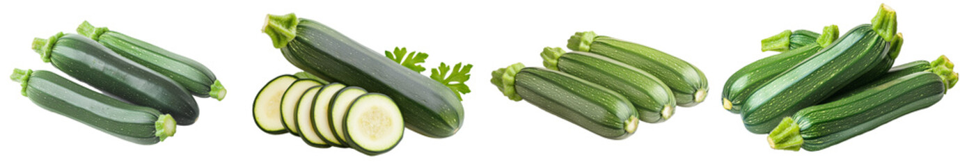 Poster - An isolated zucchini on a white background with a clipping path and full depth of field