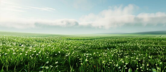 green flower field on a farm with ample copy space image available