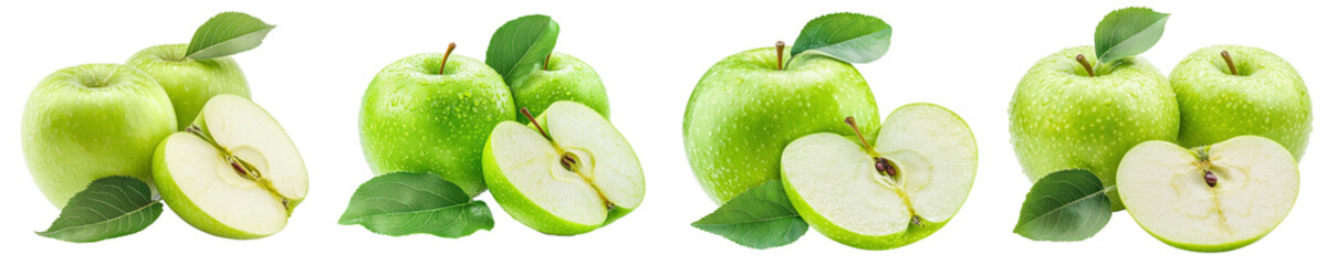 Wall Mural - A golden apple isolated on a white background with a clipping path and a full depth of field