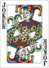 Leinwandbilder - Joker Card Design from Deck of Playing Cards