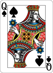 Leinwandbilder - Queen of Spades Design from Deck of Playing Cards