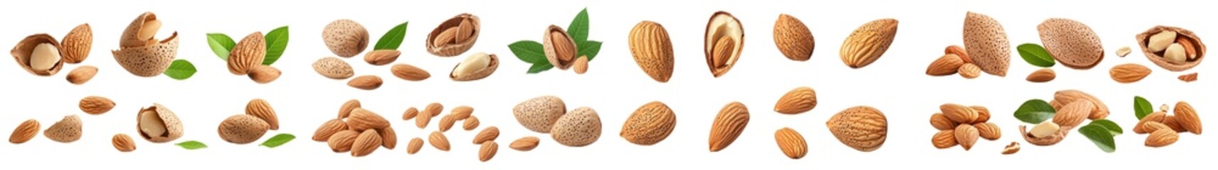 Poster - Isolated almond on white background, shallow depth of field