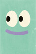 © Westend61 - Funny cartoon face smiling and looking up on green background