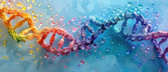 Wall Mural - DNA helix with sand, colorful, surreal 