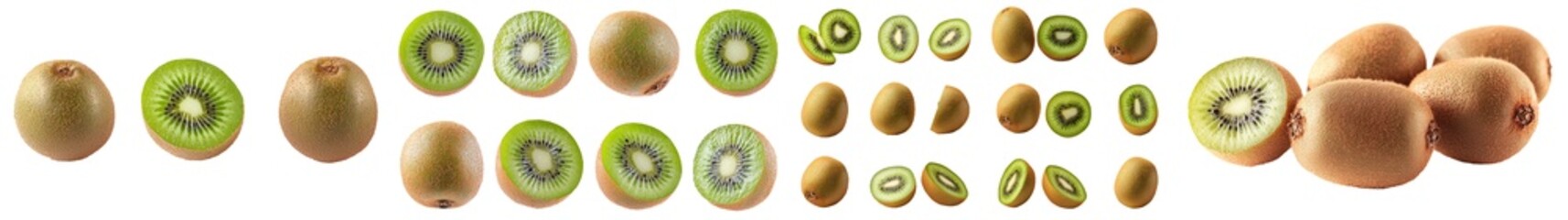 Poster - Clipping path, full depth of field, isolated Kiwi on white background