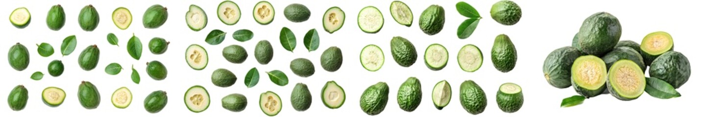 Poster - Full depth of field, clipping path, Feijoa isolated on white