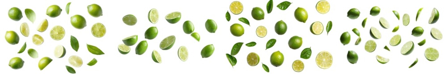 Aufkleber - Selective focus on lime slice on white background