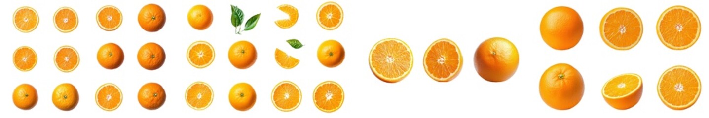Poster - Isolated juicy orange on white background, clipping path, full depth of field